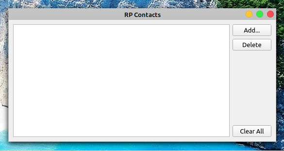 Contact Book Main Window